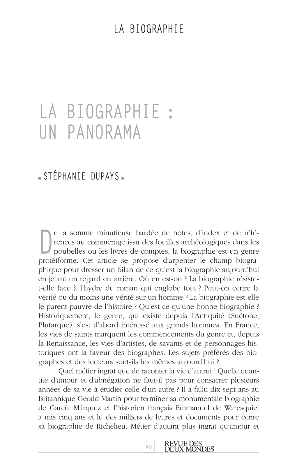 La Biographie