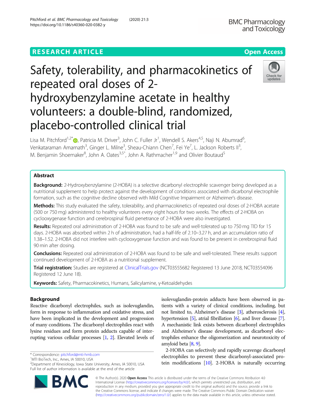 Safety, Tolerability, and Pharmacokinetics of Repeated Oral