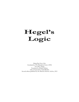 Hegel's Logic with a Foreword by Andy Blunden