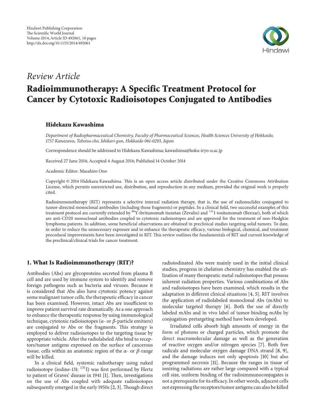 A Specific Treatment Protocol for Cancer by Cytotoxic Radioisotopes Conjugated to Antibodies