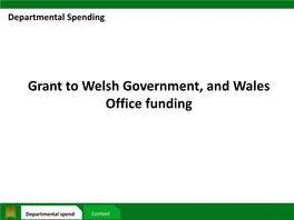 Grant to Welsh Government, and Wales Office Funding