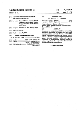 United States Patent [191 [1 1] 4,163,675 Hirano Et Al