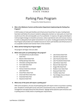 Parking Pass Program Frequently Asked Questions