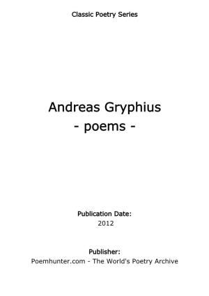 Andreas Gryphius - Poems