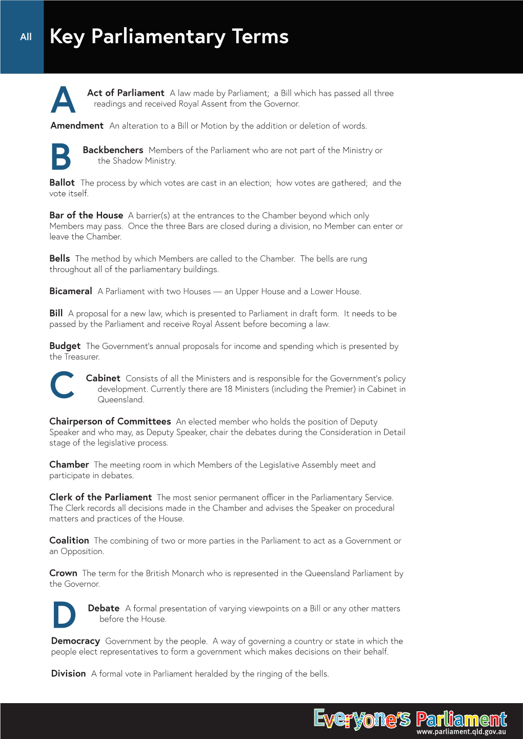 Key Parliamentary Terms