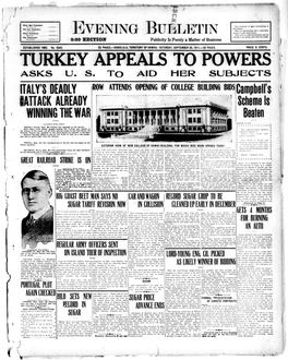 TURKEY APPEALS to POWERS Iiilhhn