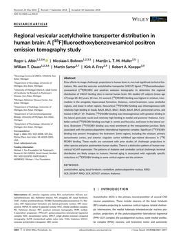 A [18F]Fluoroethoxybenzovesamicol Positron Emission Tomography Study