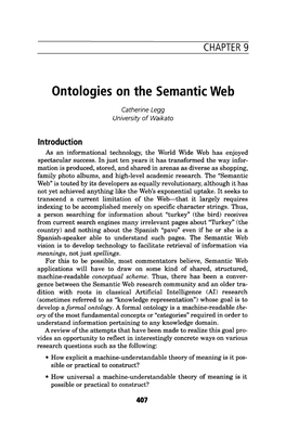 Ontologies on the Semantic Web