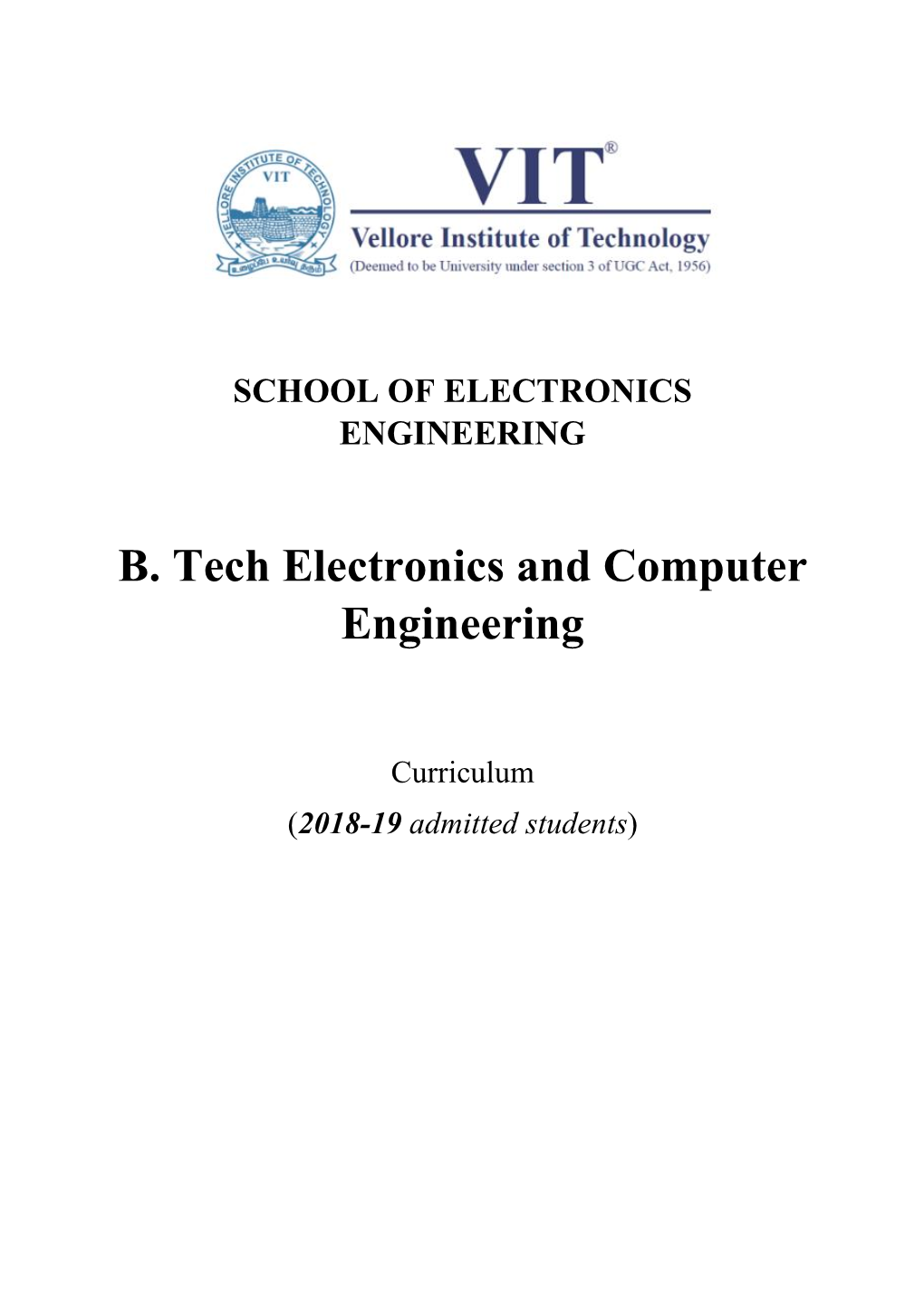 B. Tech Electronics and Computer Engineering