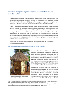 Behaviour Change for Improved Hygiene and Sanitation: Not Just a Household Affair!