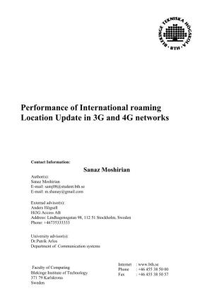 Performance of International Roaming Location Update in 3G and 4G Networks