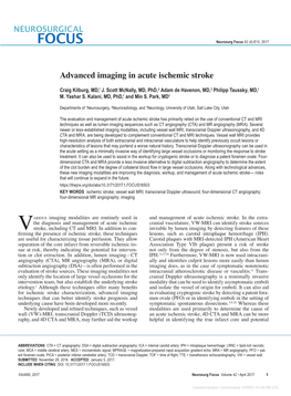 Advanced Imaging in Acute Ischemic Stroke