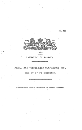 Postal and Telegraphic Conference, 1892