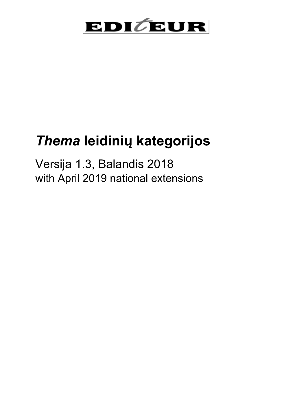 Thema Leidinių Kategorijos