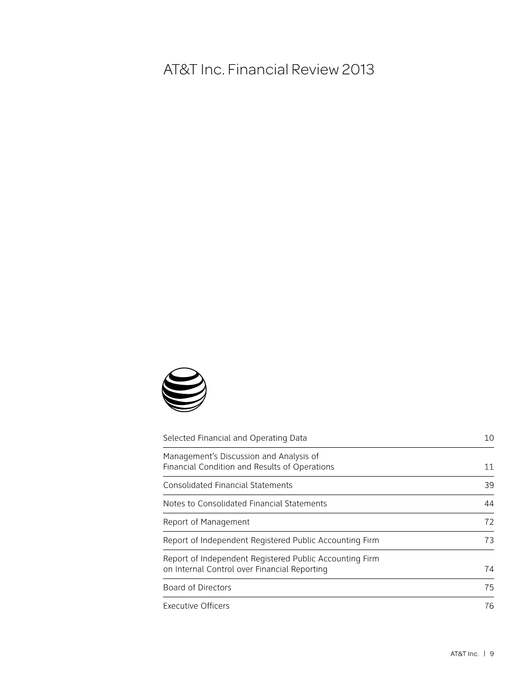 AT&T Inc. Financial Review 2013