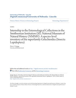 National Museum of Natural History (NMNH): a Species-Level Inventory of the Superfamily Gelechioidea (Insecta: Lepidoptera)