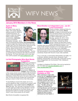January 2014 Members in the News