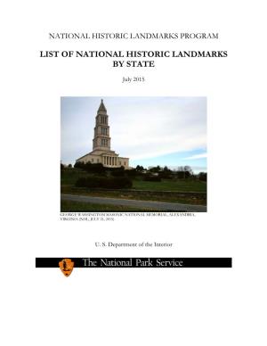 National Historic Landmarks Program