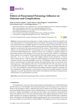 Pattern of Paracetamol Poisoning: Inﬂuence on Outcome and Complications