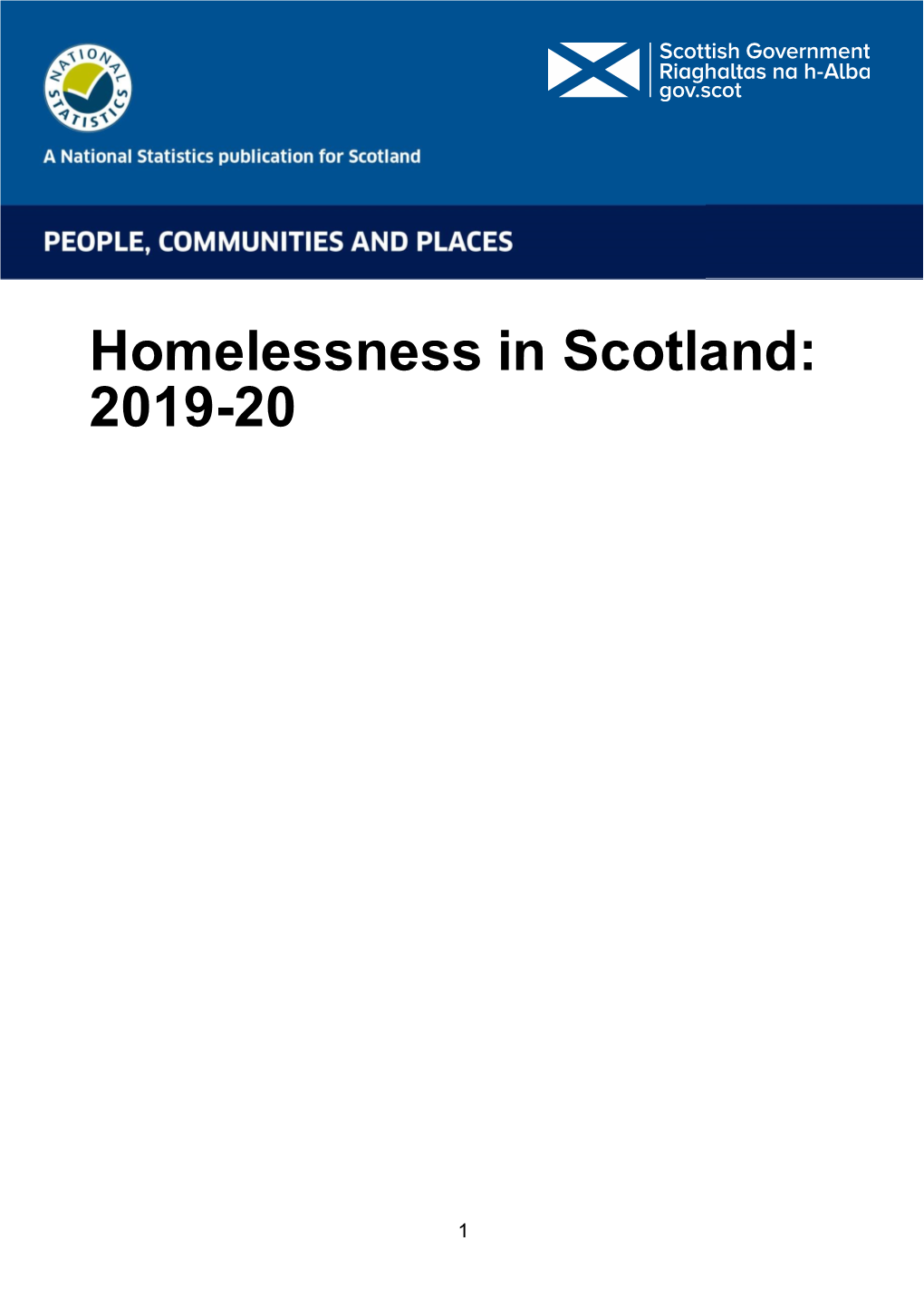 Homelessness in Scotland: 2019-20