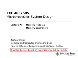 ECE 485/585 Microprocessor System Design