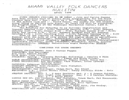 Miami Valley Folk Dance/~S Bull Etin
