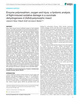 Enzyme Polymorphism, Oxygen and Injury: a Lipidomic Analysis of Flight-Induced Oxidative Damage in a Succinate Dehydrogenase D (Sdhd)-Polymorphic Insect Julianne E