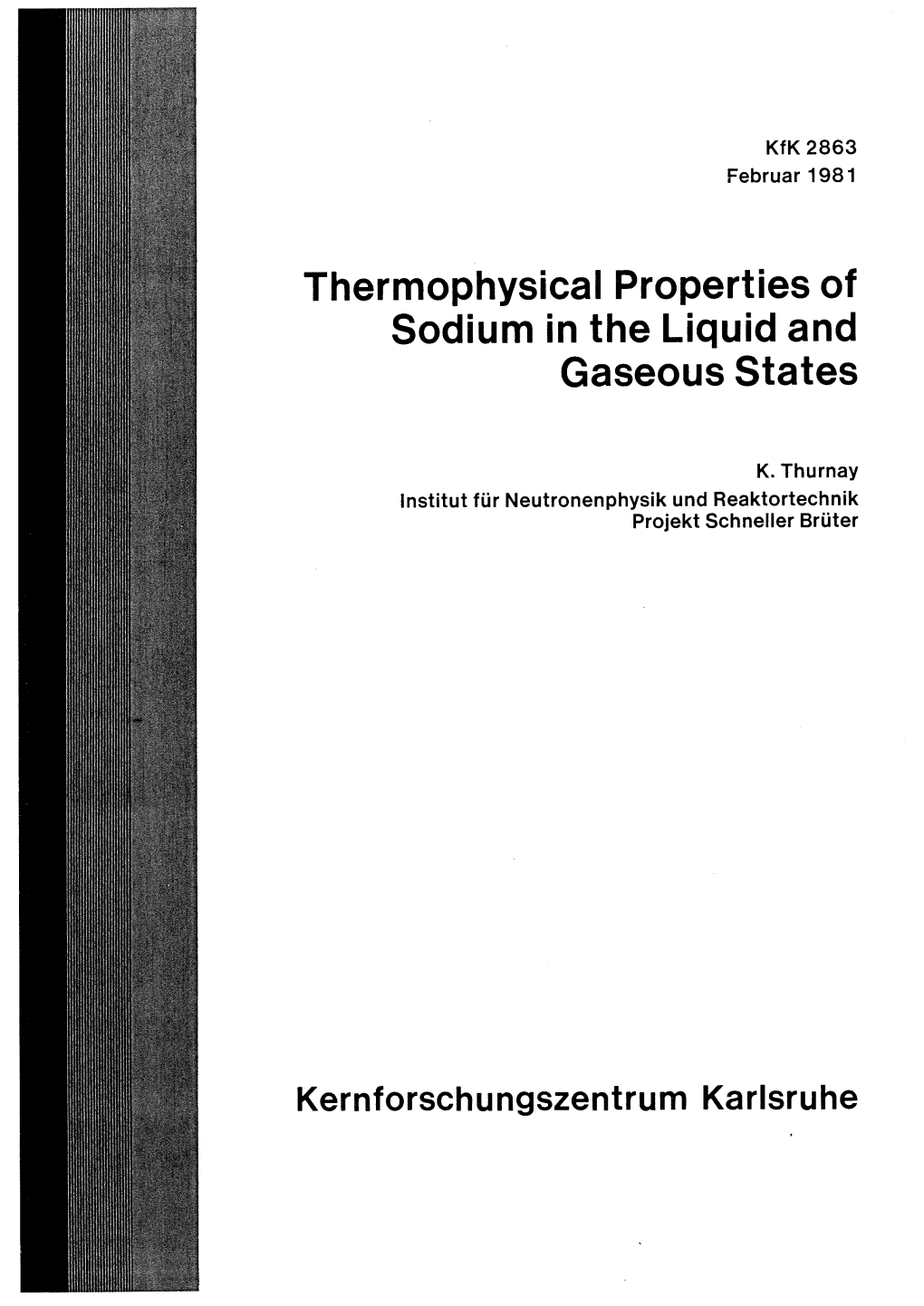 Thermophysical Properties 01 Sodium in the Liquid and Gaseous States