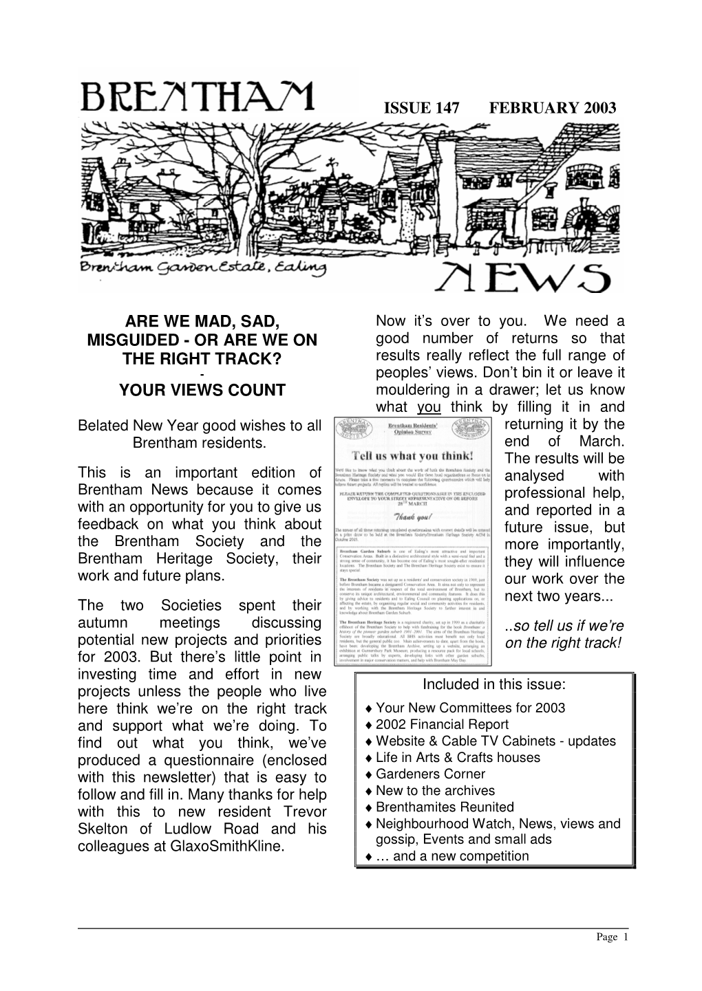 Issue 147 February 2003 Are We Mad, Sad, Misguided