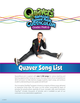 Quaver Song List