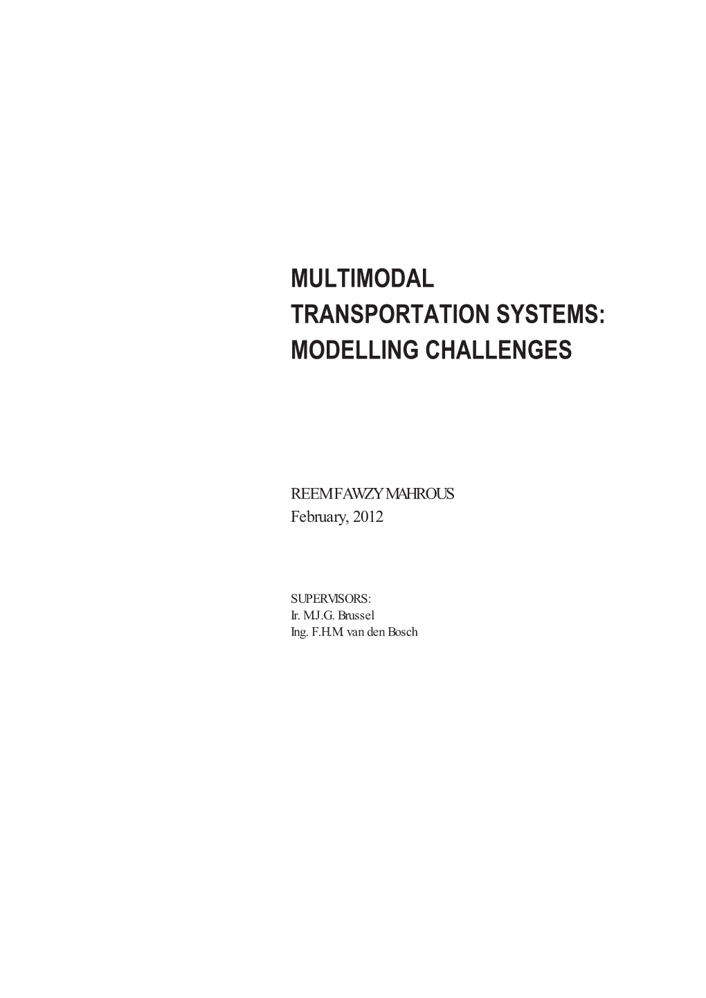 Multimodal Transportation Systems