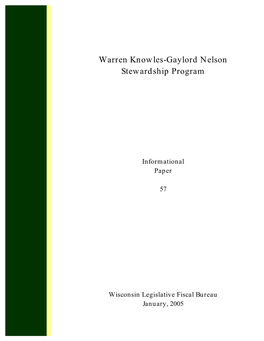 Warren Knowles-Gaylor Nelson Stewardship Program