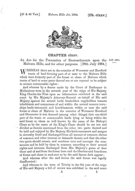 Malvern Hills Act, 1884