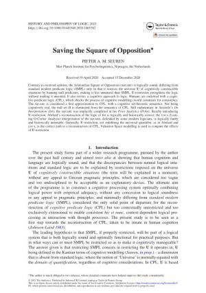 Saving the Square of Opposition∗