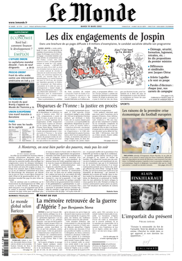 LE MONDE/PAGES&lt;UNE&gt;