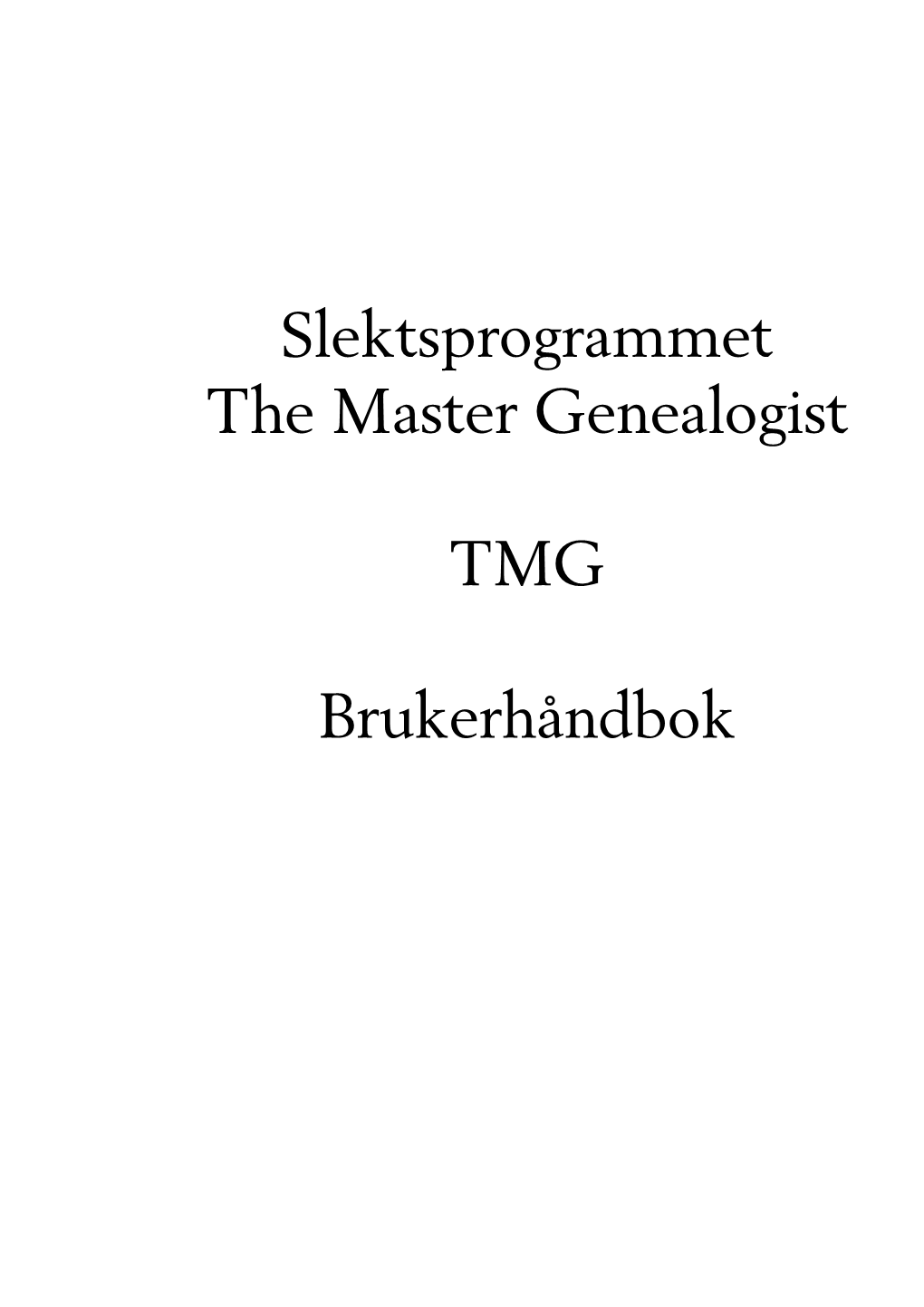 The Master Genealogist