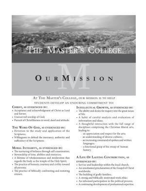 The Master's College and the Ministry Focus of the Programs