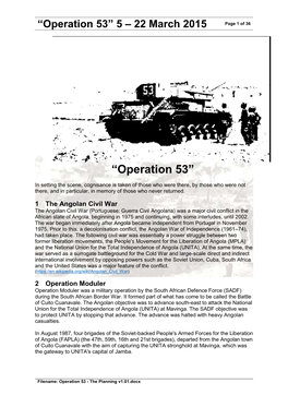 “Operation 53” 5 – 22 March 2015