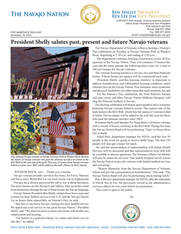 President Shelly Salutes Past, Present and Future Navajo Veterans
