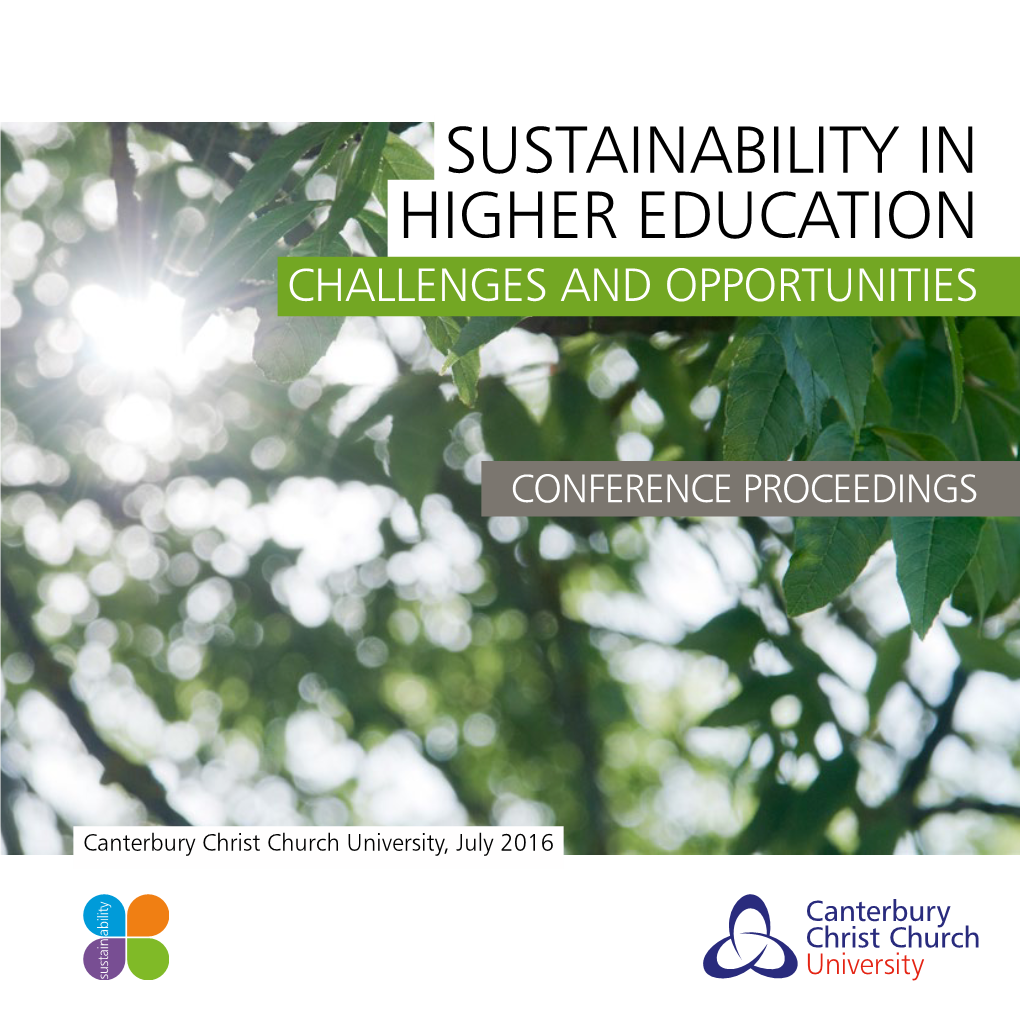Sustainability in Higher Education Challenges and Opportunities