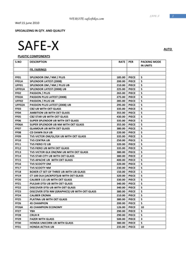 SAFE-X 1 WEBSITE-Safexbikes.Com Wef:15 June 2010