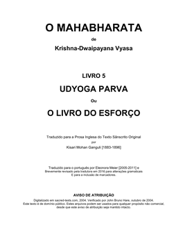 O Mahabharata 05 Udyoga Parva Em Português.Pdf