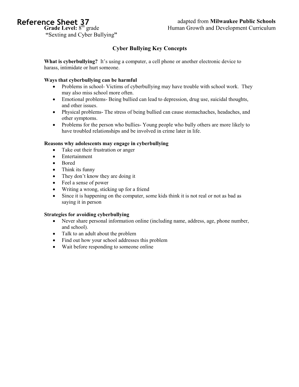 Human Growth and Development Grade 7 Final 2009-10