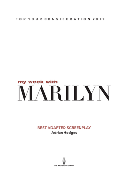 MY WEEK with MARILYN by Adrian Hodges 1 EXT