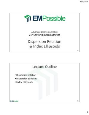 Dispersion Relation & Index Ellipsoids