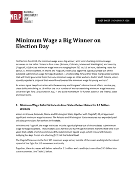 Minimum Wage a Big Winner on Election Day