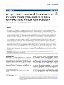 An Open-Source Framework for Neuroscience Metadata