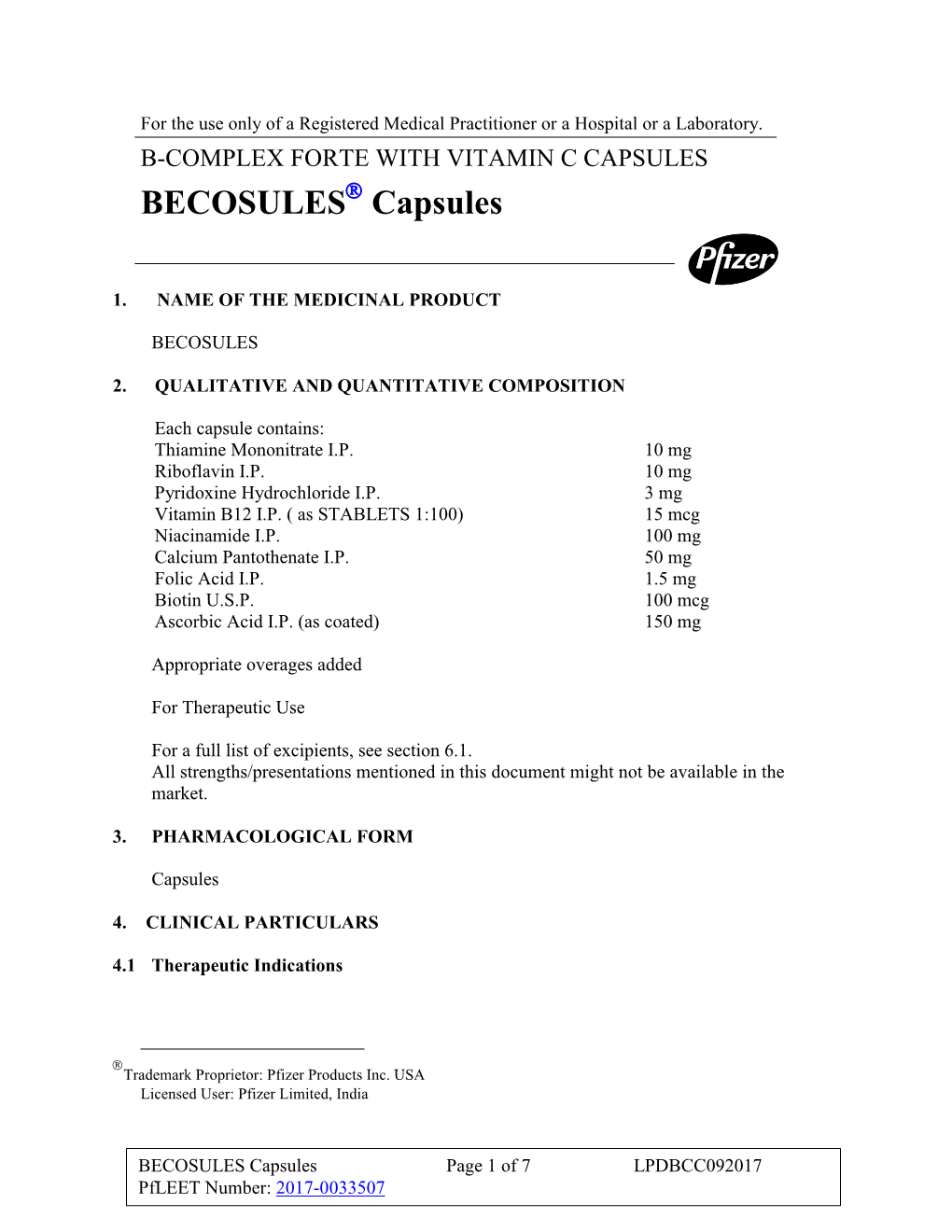 FORTE with VITAMIN C CAPSULES BECOSULES Capsules DocsLib