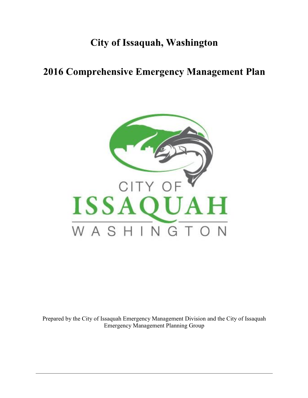 2016 Comprehensive Emergency Management Plan