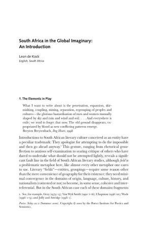 South Africa in the Global Imaginary: an Introduction